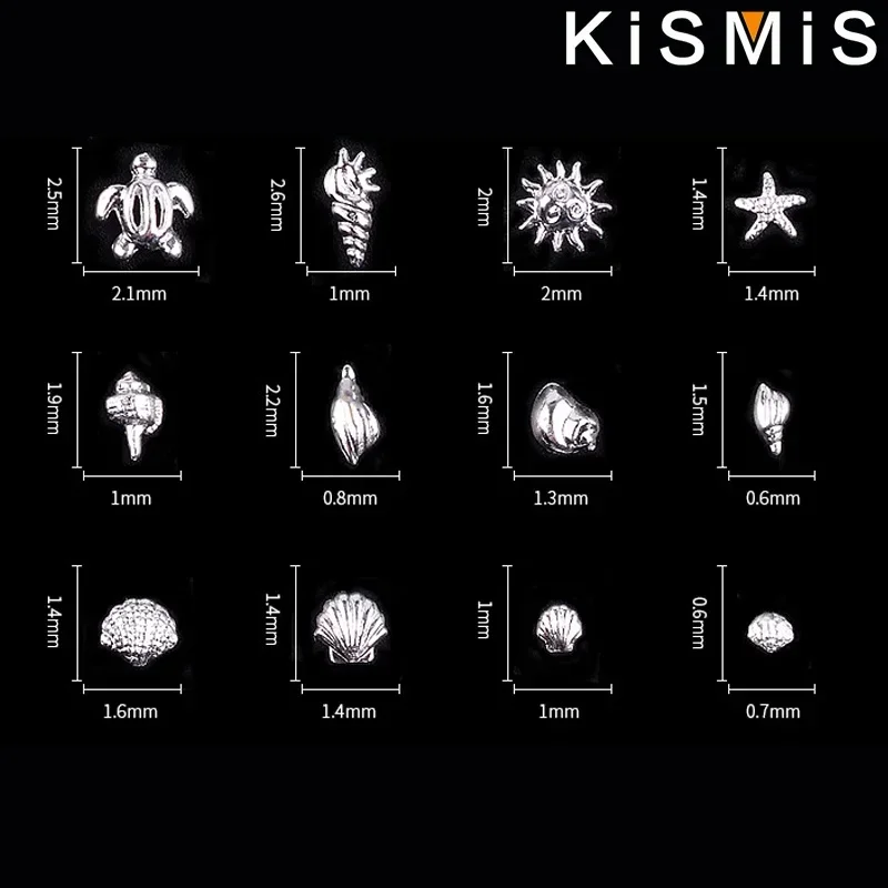 オーシャンテーマ 3D ネイルアートデコレーション海ヒトデシェルカメ金属スタッズ UV DIY マニキュアツール