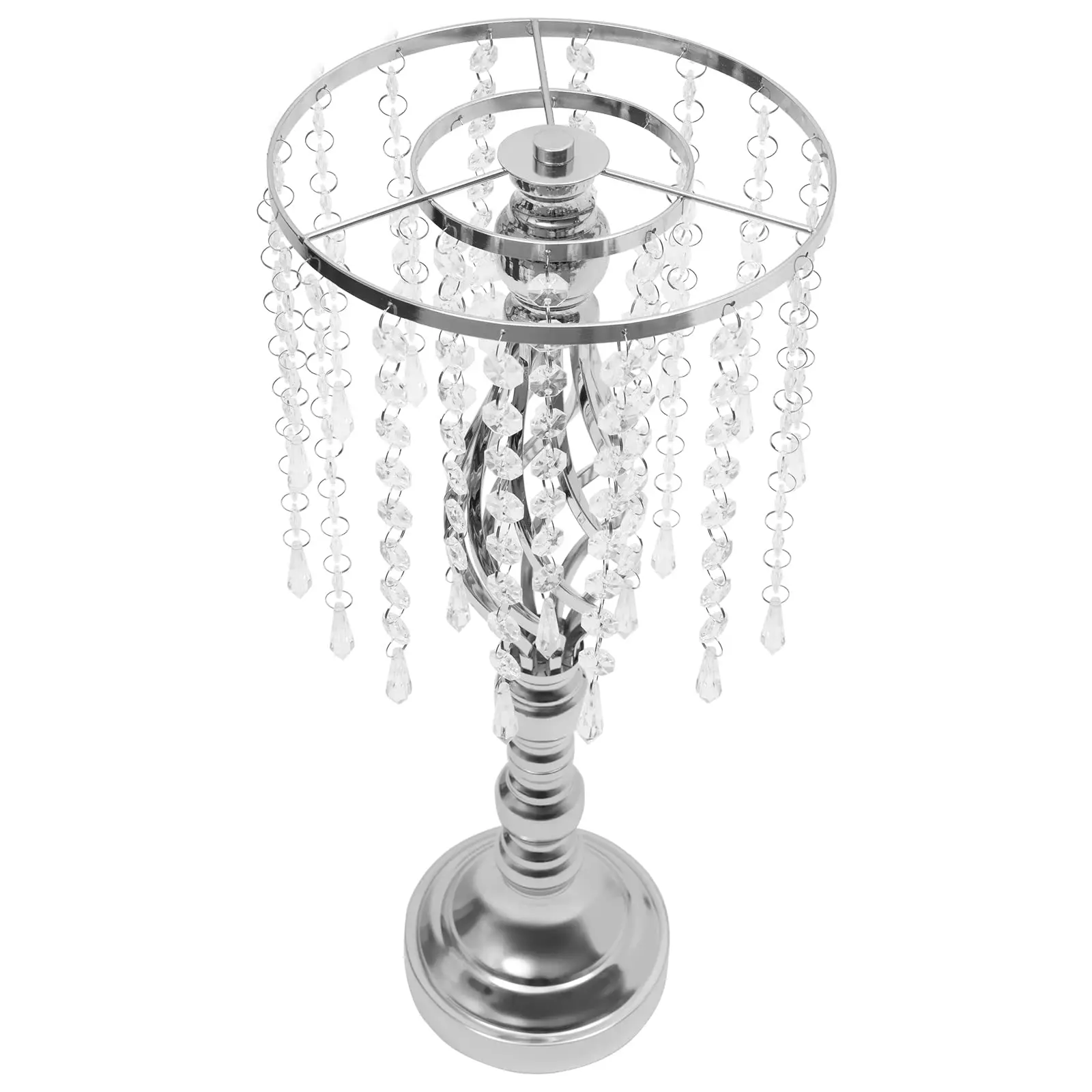 6 قطع مركزية لحفلات الزفاف مزهريات ذهبية قطع مركزية لطاولة الزفاف بطول 19.3 بوصة حامل زهور كريستال معدني طاولة زينة