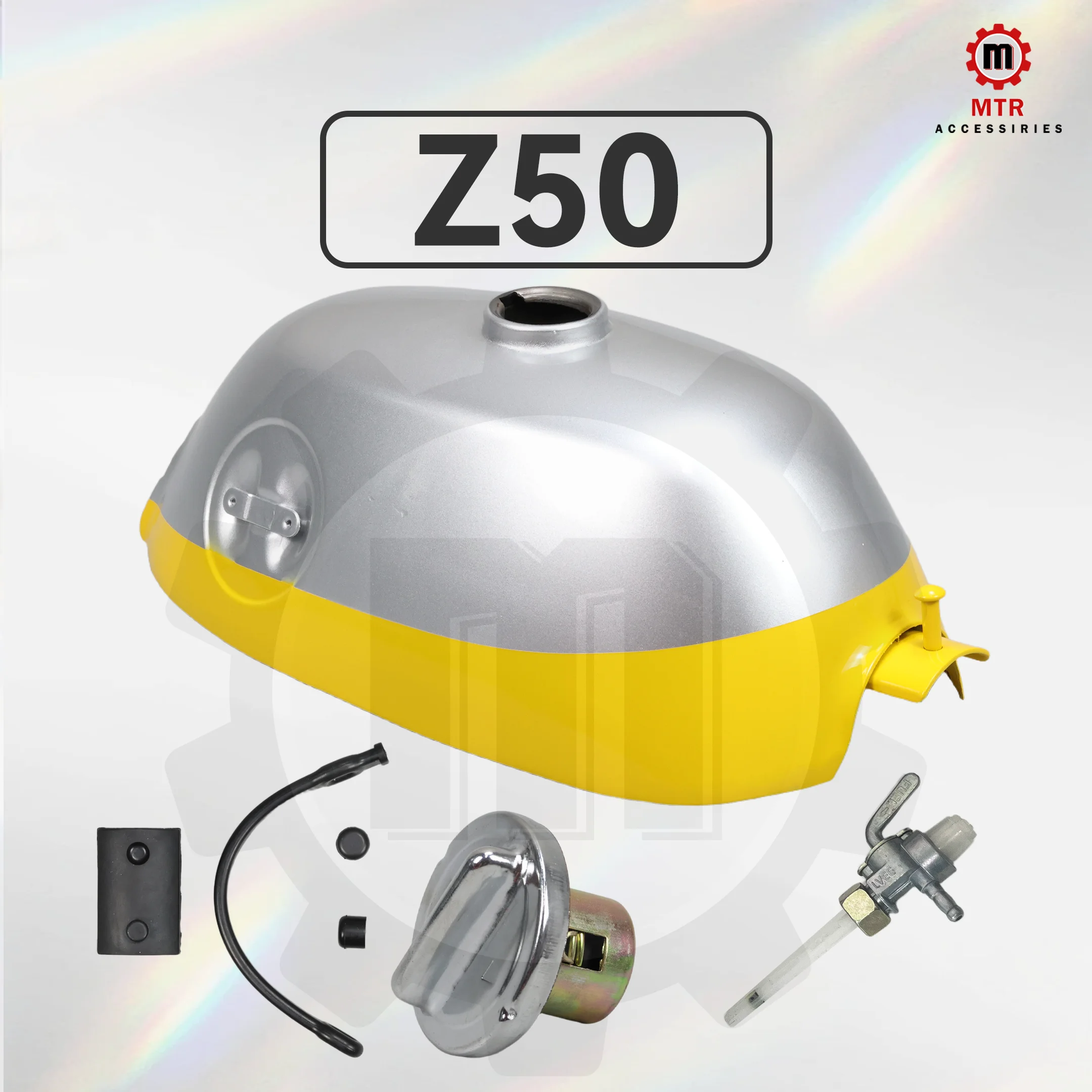 

Z50A K1 Fuel Tank Kit Z50 K1 Petrol Tank Kit Yellow Silvery Metal 4L Oil Tank for Z50A K1 1968-1969 Motorcycles Parts