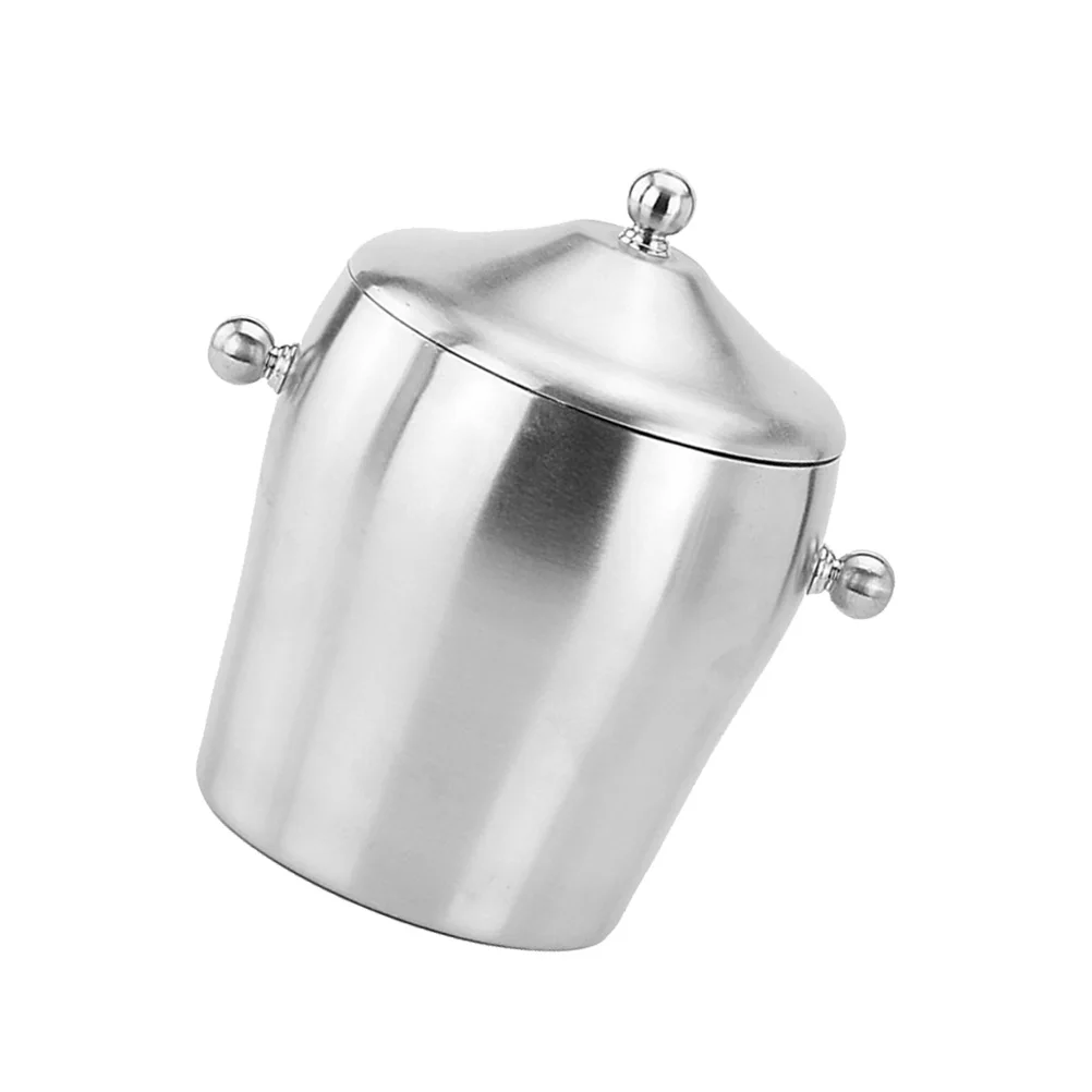 

double-handle ice bucket stainless steel ice bucket bucket ice bucket with lid