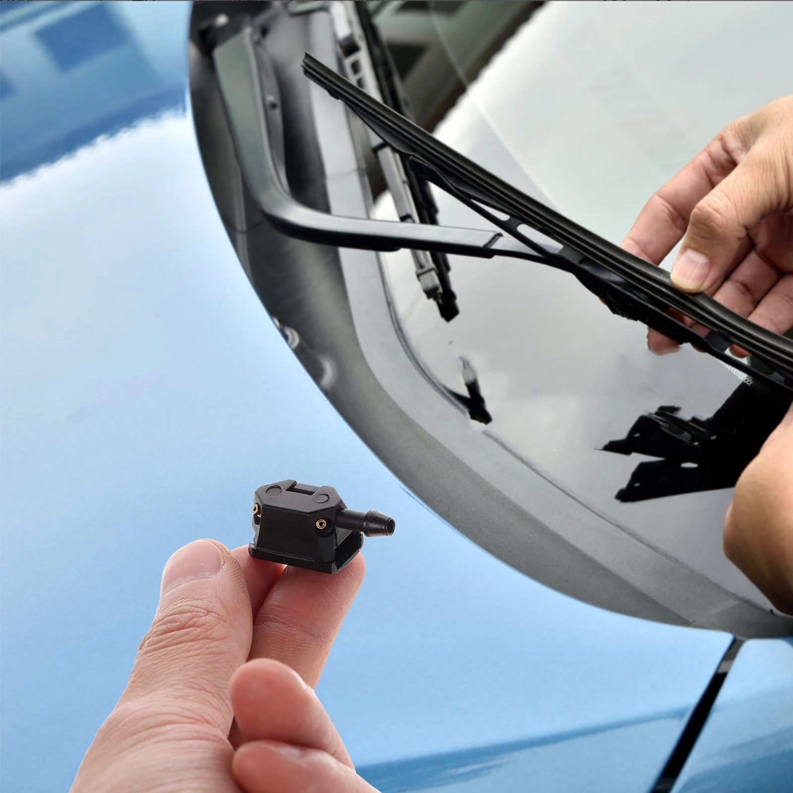

2Pcs Universal Car Washer Jet Nozzles Powerful Spray Nylon Windshield Wiper Nozzles Replacement Auto Accessories