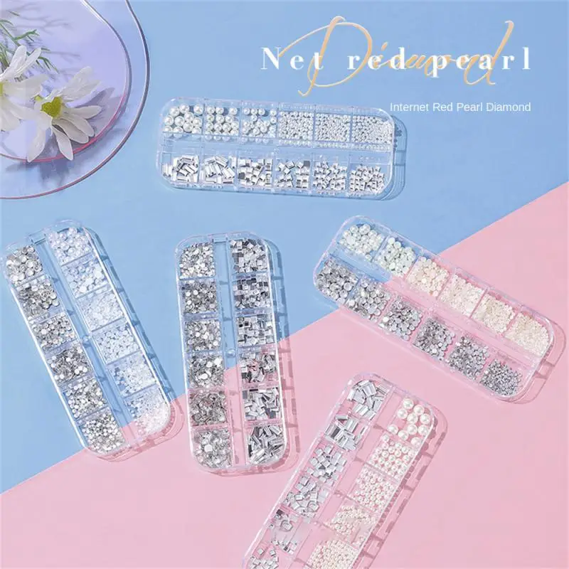 Nail Art Decoration Suitable For Various Occasions 12 Cells Per Box Nail Decoration Rhinestone Decoration Dazzling