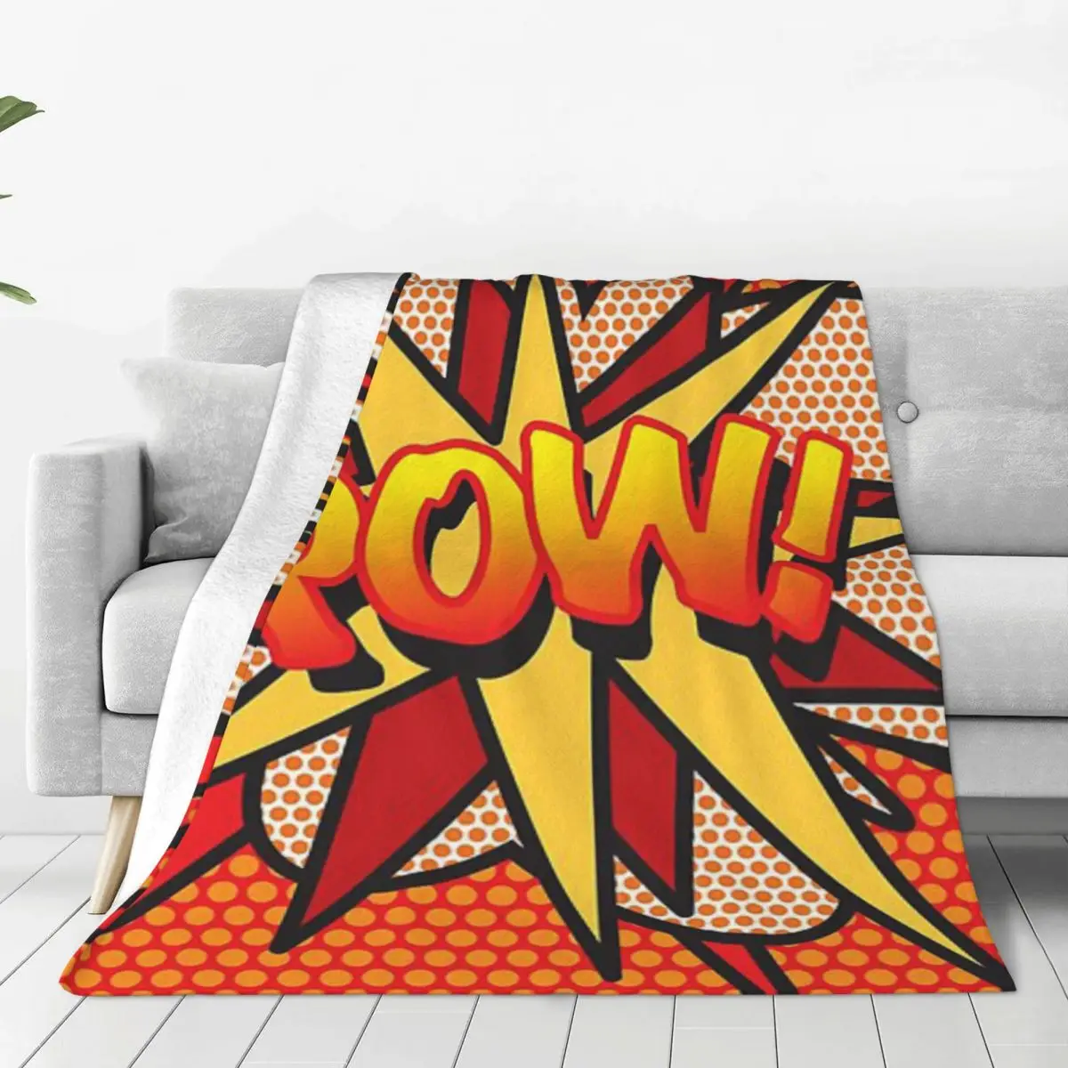 

POW Comic Book Pop Art Trendy Fun Blanket Sofa Bedroom Bed Home Office Nap Blanket Car Travel Picnic Blankets Gift