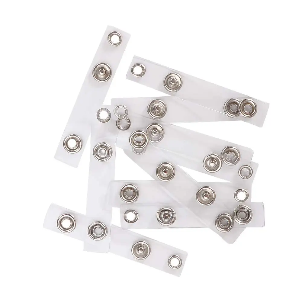 High Quality 10 Pieces Transparent Badge Holder PVC Name Card Keychains Card Holder Buckle ID Card Holder Card Holder Lanyard