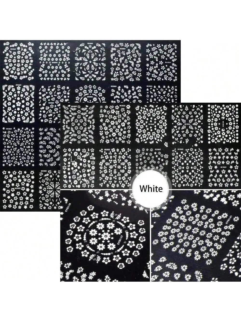 90枚入りミックス3Dミニフラワーネイルアートステッカー、女性と女の子のためのネイルアート用品、粘着式ネイルアートデカール