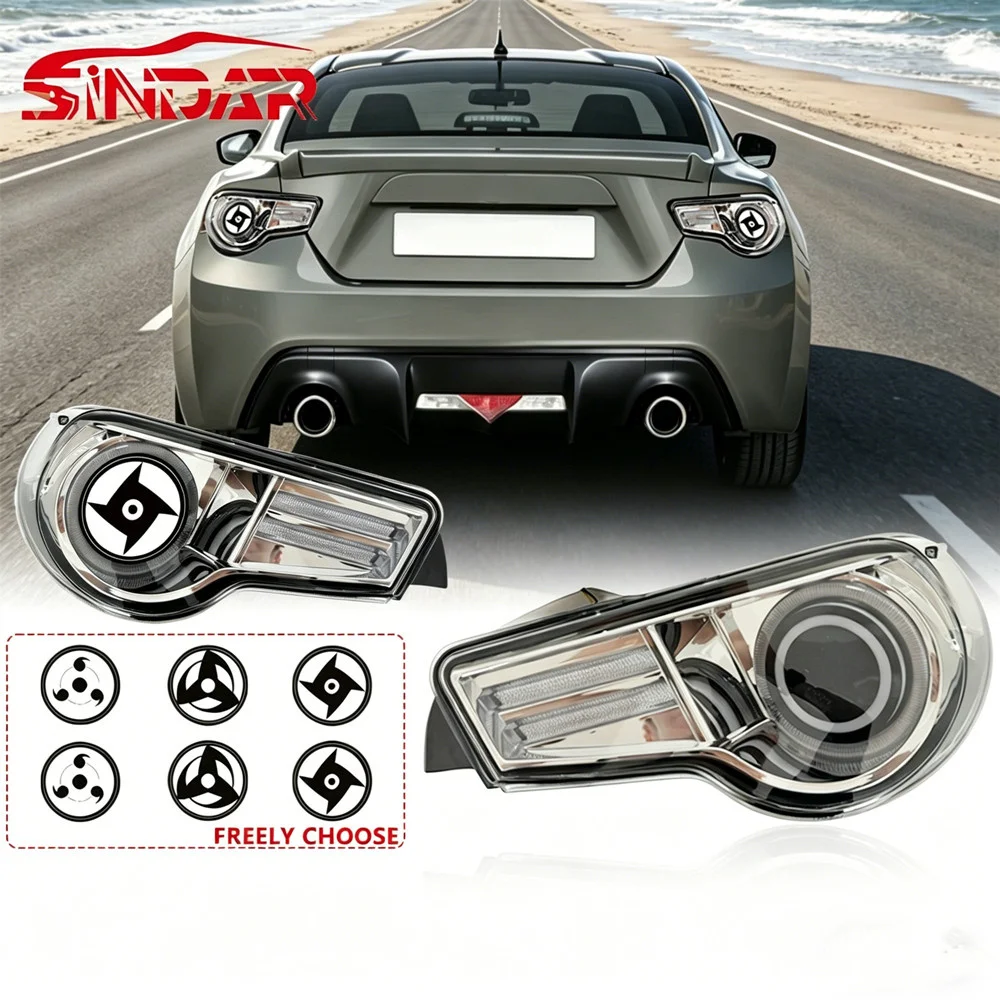 SINDAR For Toyota 86 Subaru BRZ Scion FR-S 2012-2020 LED Tail Light Sharingan Rear Lamp with Sequential Turn Signal JDM Assembly