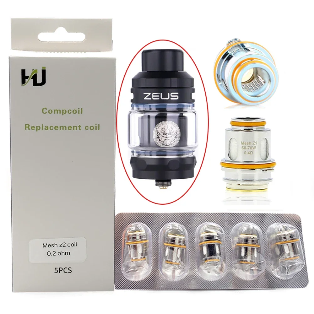 Runvape Zeus Sub Ohm Coil Mesh Spoel Z1 0.4ohm Z2 0.2ohm Vervangende Kop Voor E Sigaret Zeus Sub Ohm Tank Verstuiver