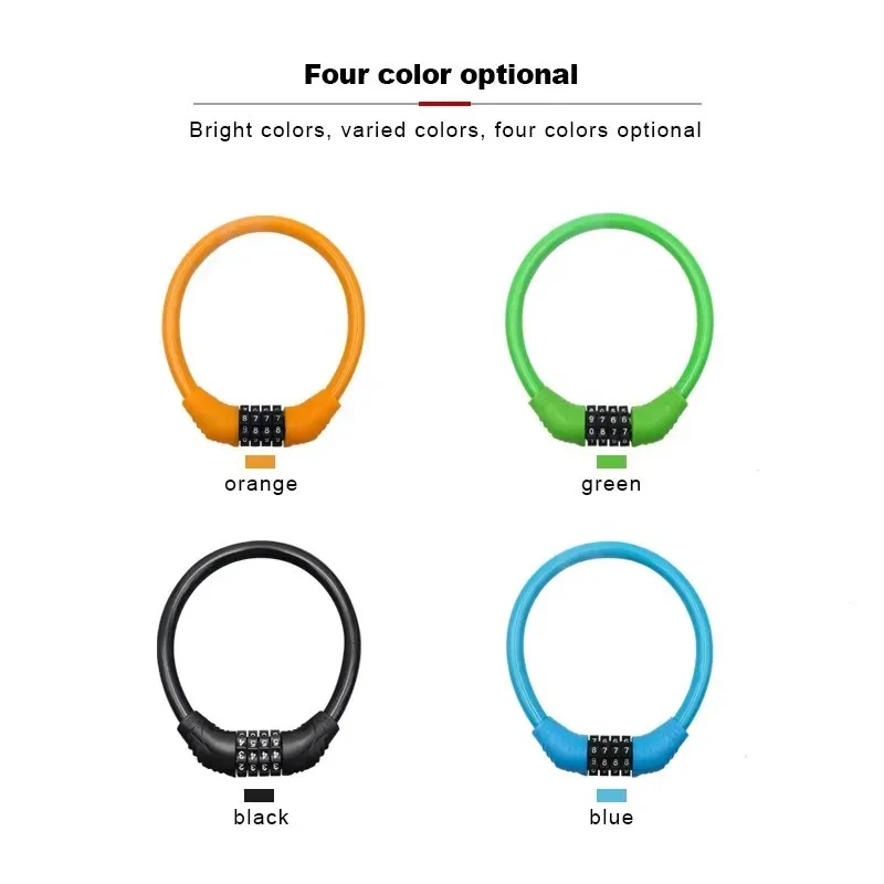 

‌4-Digit Code Bicycle Lock – Reinforced Alloy Steel Anti-Cut Cable for Bikes & E-Scooters
