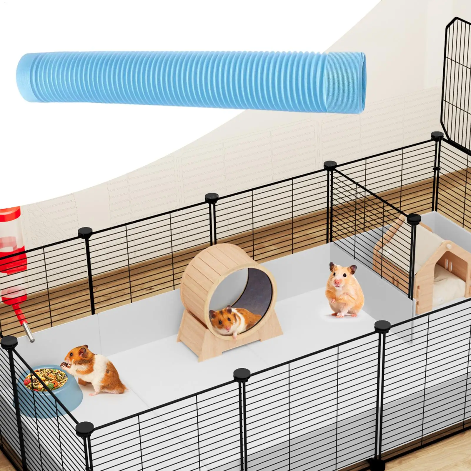 Hamster Play Tunnel Retractable Play Tunnel For Small Animals Space-Saving Chew Toys For Small Animals Hedgehogs Chinchillas view 4