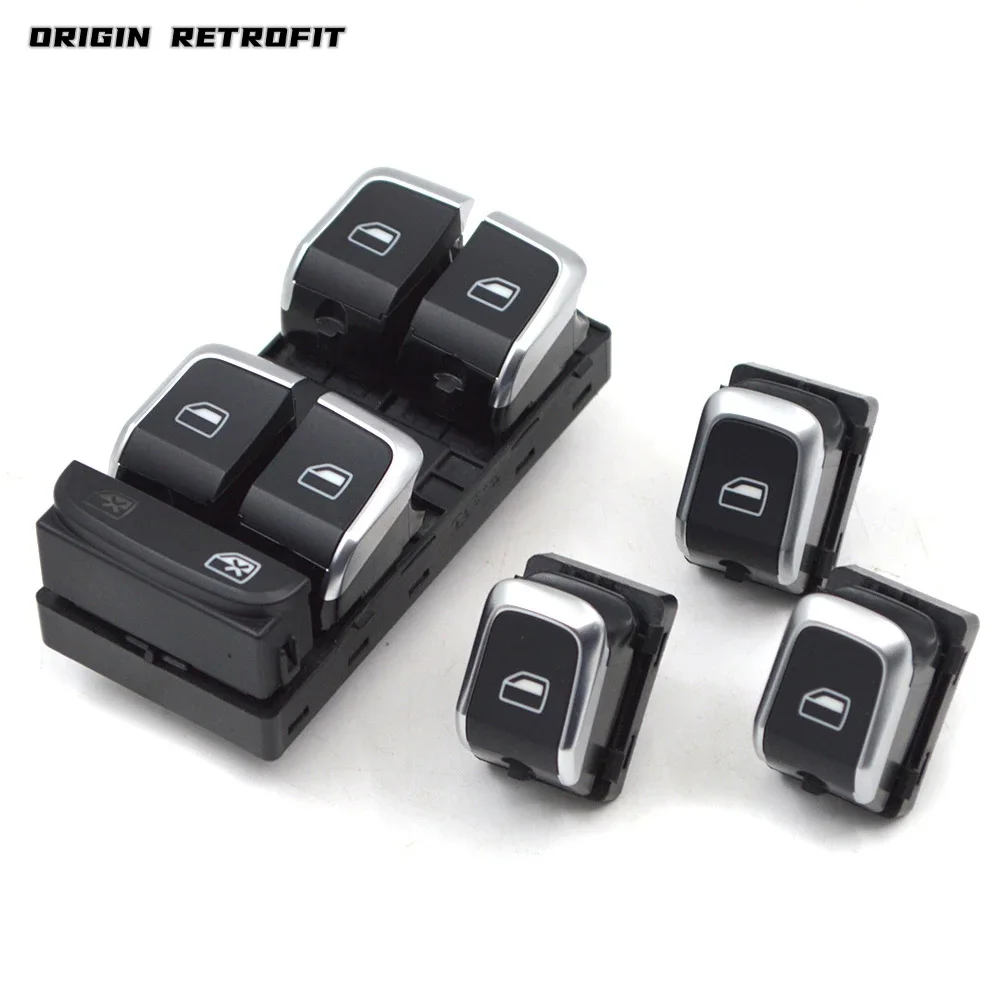 

8KD 959 851 A 8KD959851A for Audi A4 Q5 Chrome Driver Passenger Power Window Glass Lifter Switch Button kit