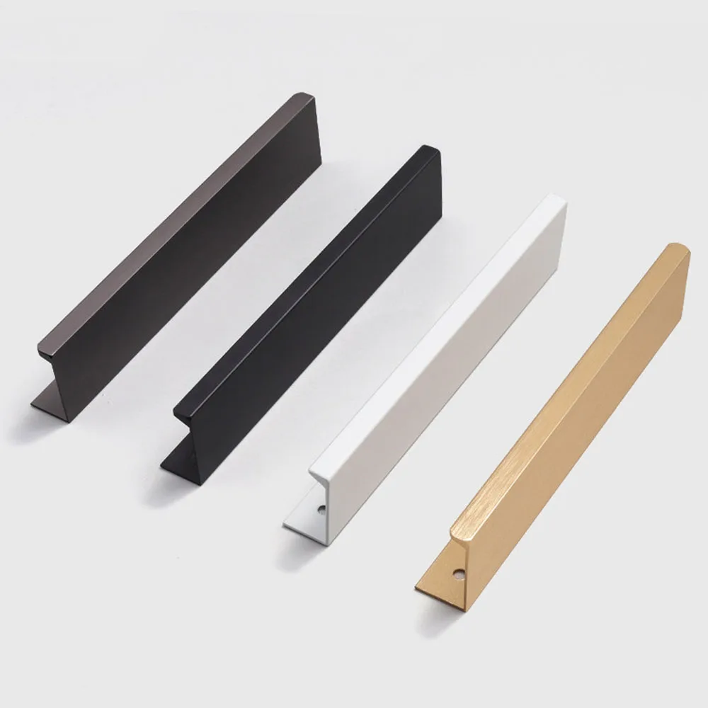 Double Chamfered Anti Scratch Invisible Handle Wardrobe Cabinet Door Drawer Seam Side Mounted Space Aluminum Long Handle