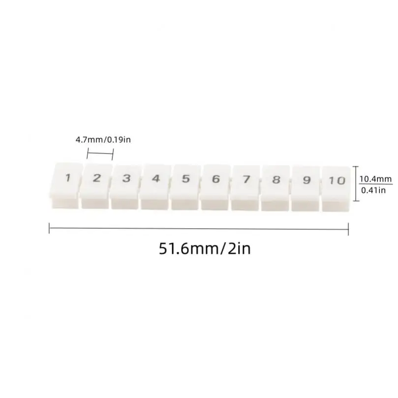 Strong Compression Resistance ZB5 DIN Rail Terminal Block Marking Label with Standard Numbering White Nylon Marking Tag