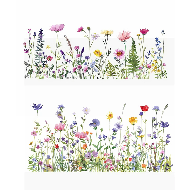MT856#  Colorful Flower Cluster Decal Bedroom Entryway Living Room Porch Home Decoration Wall Stickers, Removable Toilet Sticker