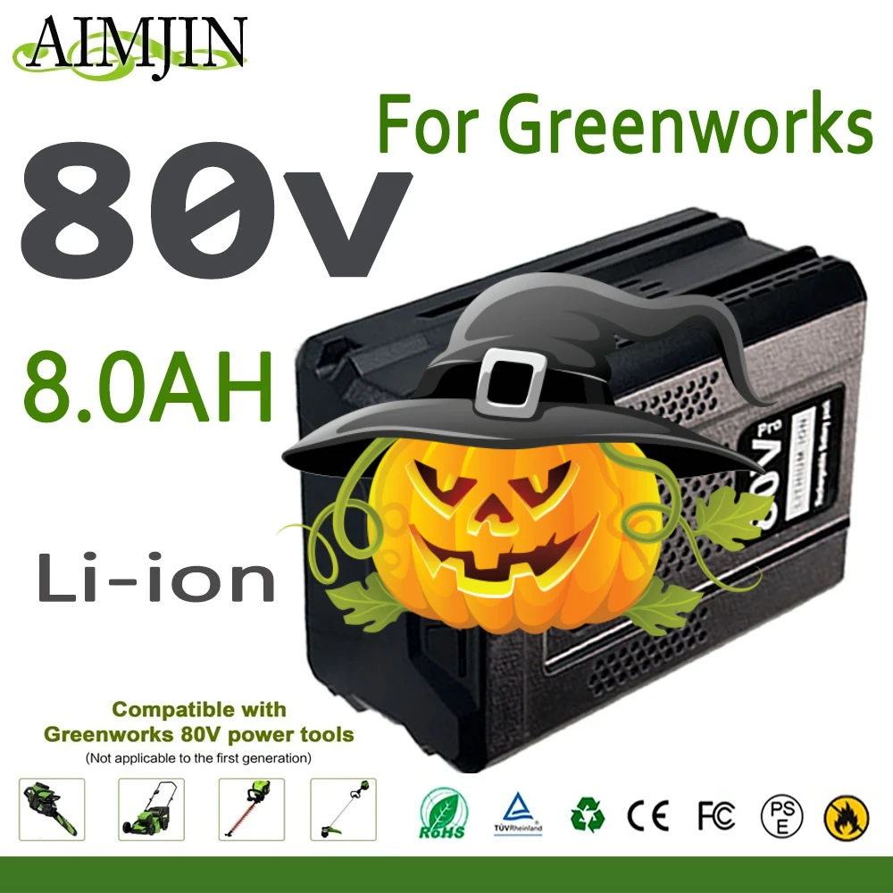 

80V 8000mAh Replacement Battery,for Greenworks PRO 80V Li-ion Battery GBA80150 GBA80150 GBA80200 GBA80250 GBA80300 GBA80500