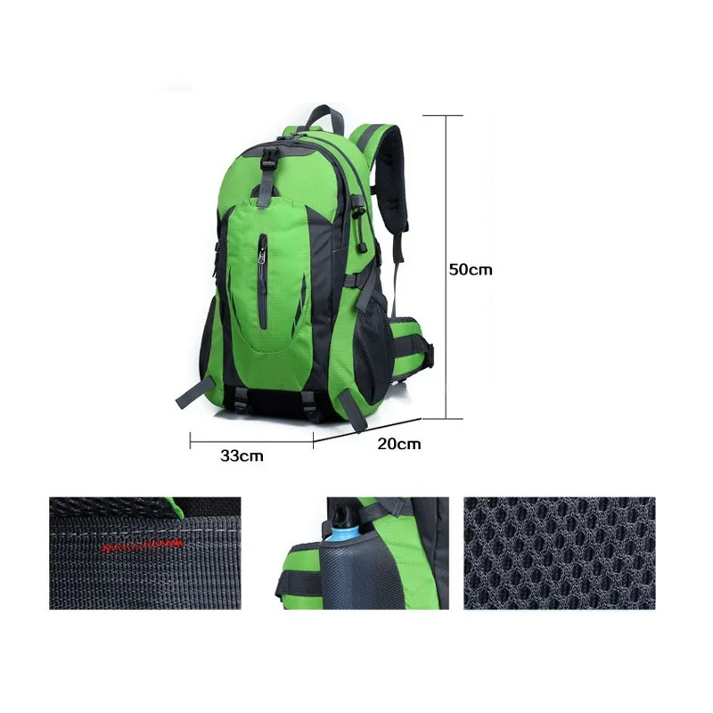 Mochila de senderismo para hombre y mujer, morral de 40 litros, impermeable, para deportes al aire libre, montañismo, escalada, viaje, Camping