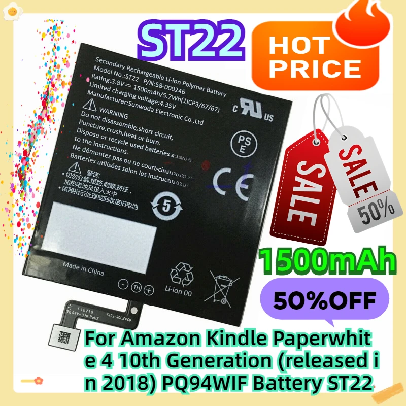 

For Amazon Kindle Paperwhite 4 10th Generation (released in 2018) PQ94WIF Battery ST22