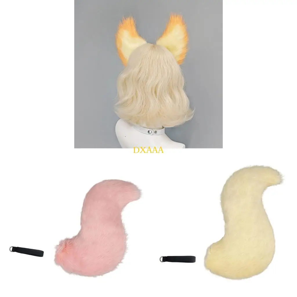 

DXAA 1/2pcs Foxes Costume Foxes Tail Foxes Ears Headband Faux Furs Tail for Halloween Christmas Cosplay