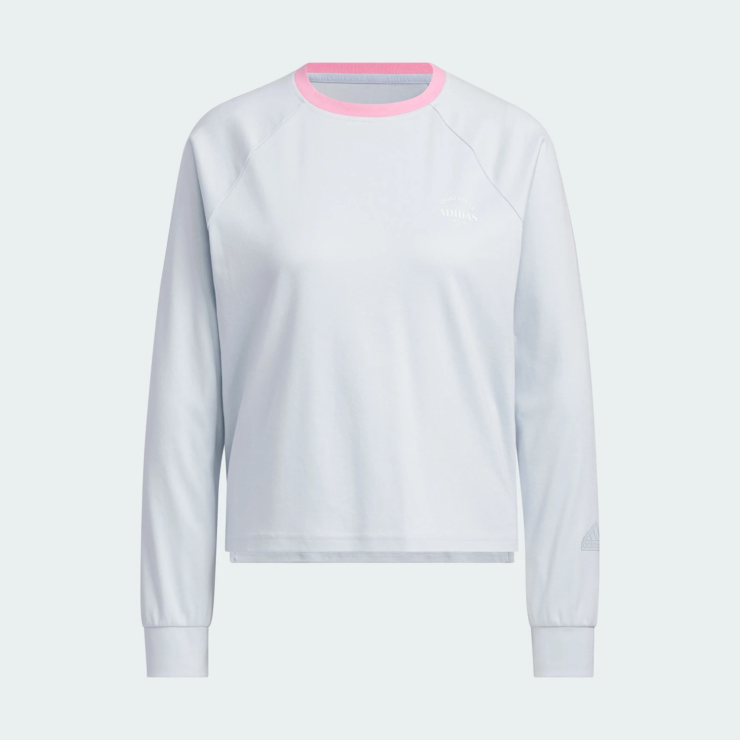 أديداس حقيقية ربيع جديد المرأة بسيطة عارضة جولة الرقبة طويلة الأكمام تي شيرت JE3618