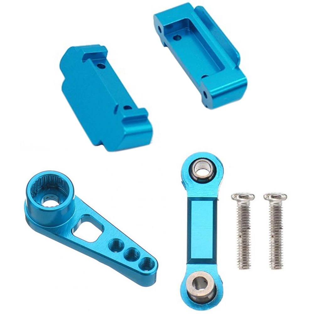 

B49B-2Pcs Передний и задний бампер для Wltoys A959-B A969-B синий и 1 комплект металлического рулевого сервопривода 25T + металлический сервопривод руля