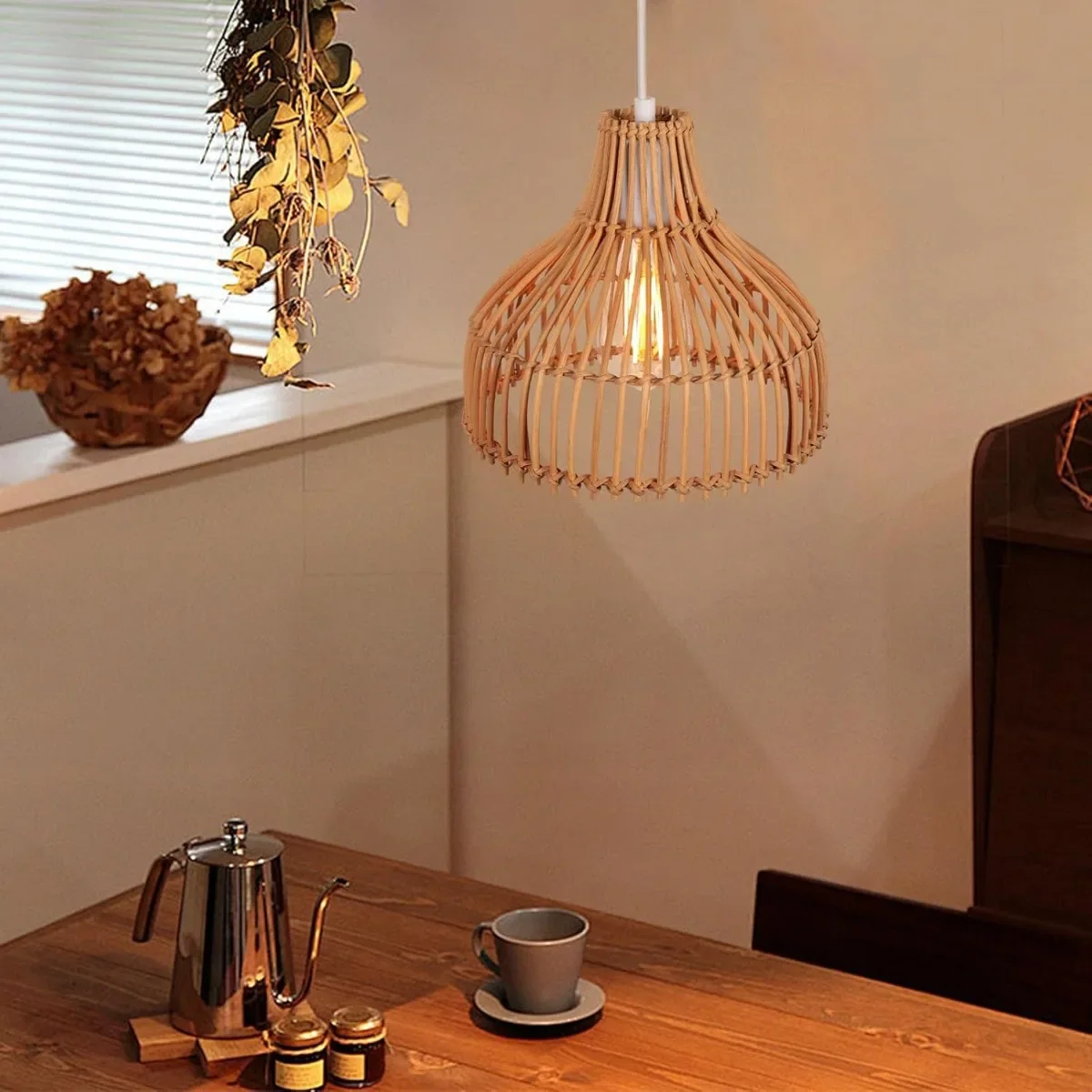 

Абажур из ротанга в стиле бохо, потолочные светильники, бамбуковый плетеный подвесной светильник из ротанга, винтажный декор, люстры для ресторана, гостиной