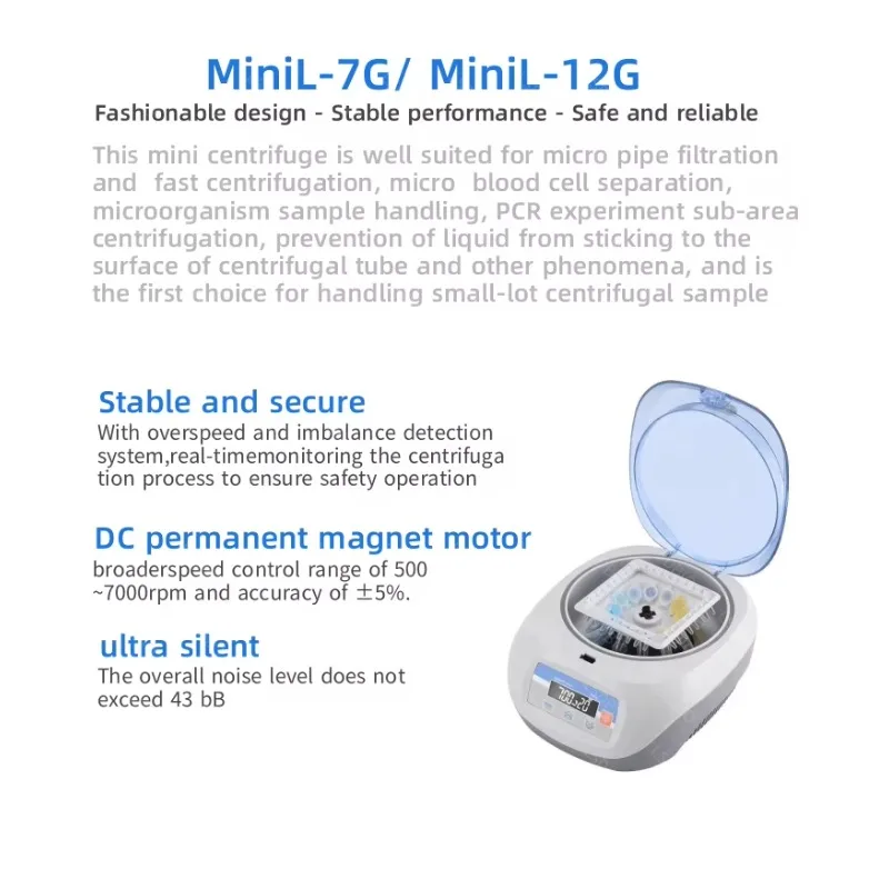 MiniL-7G/MiniL-12G Speed Basket Quality Control Cheap Price Bucket Refrigerated Laboratory Centrifuge