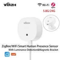 ZigBee/WiFi MmWave Sensor de presencia humana movimiento de Radar detección de movimiento corporal con iluminancia Tuya Smart Life asistente de hogar