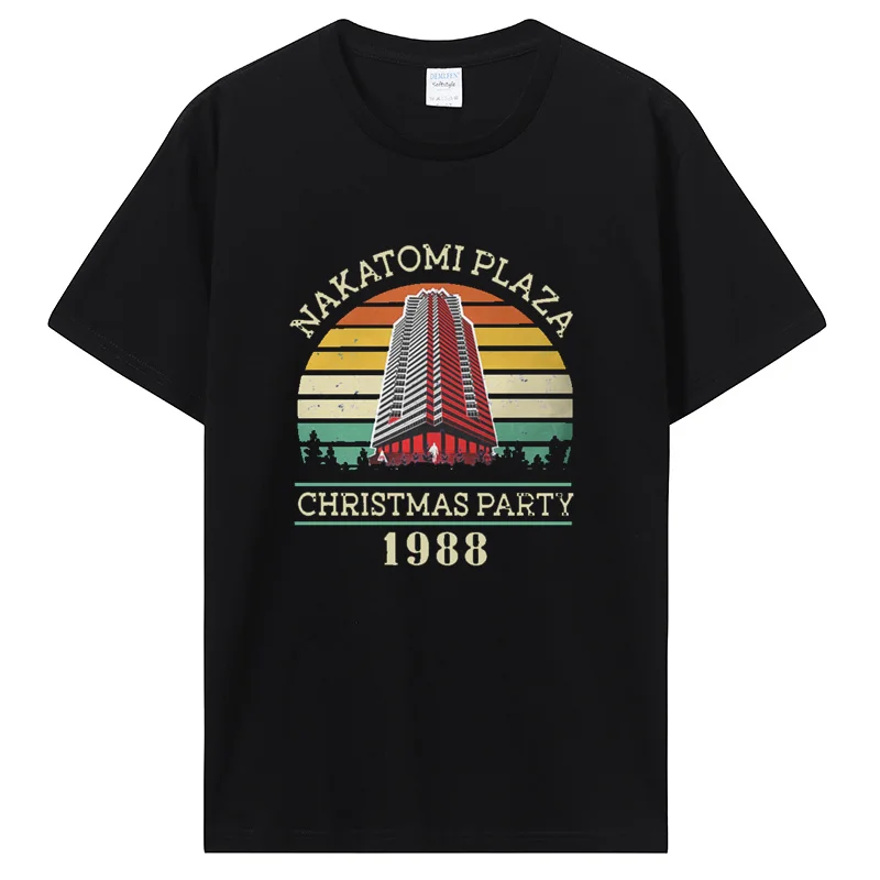 Camiseta de hombre de algodón puro transpirable de estilo clásico retro de la película Indiana Jones, fiesta de Navidad de 1988, tejido holgado de verano