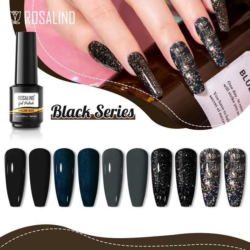 ROSALIND smalto per unghie semipermanente smalto UV Gel ibrido Nails Art per Base Top Coat Esmalte Glitter Gel smalto per unghie