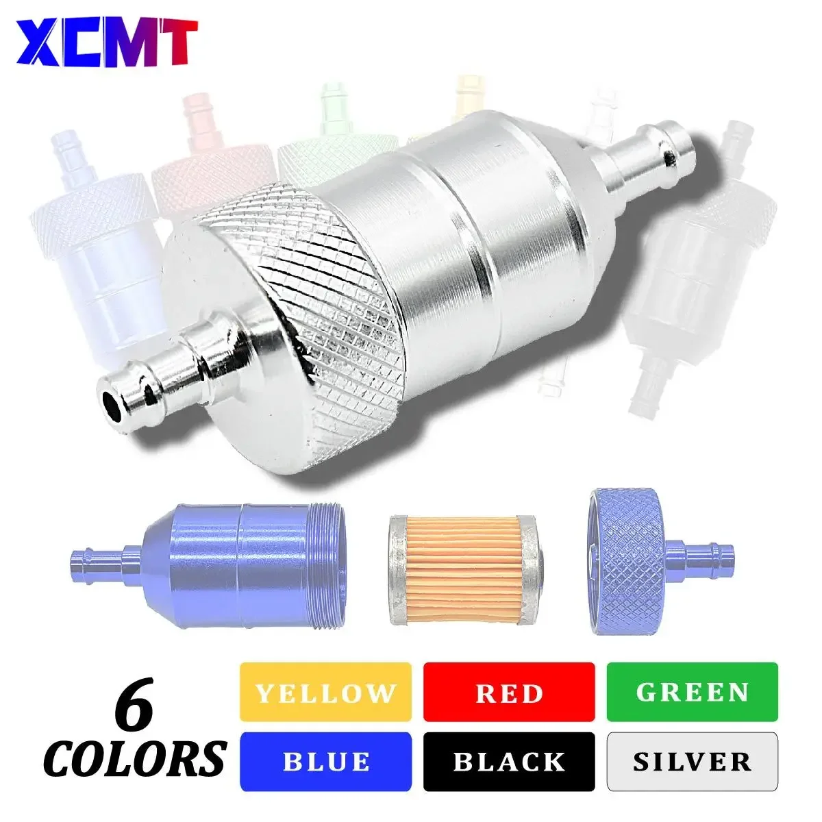 

Motocross 8mm CNC Aluminum Alloy Glass Motorcycle Gas Fuel Gasoline Oil Filter Moto Accessories For ATV Enduro Dirt Pit Bike MX