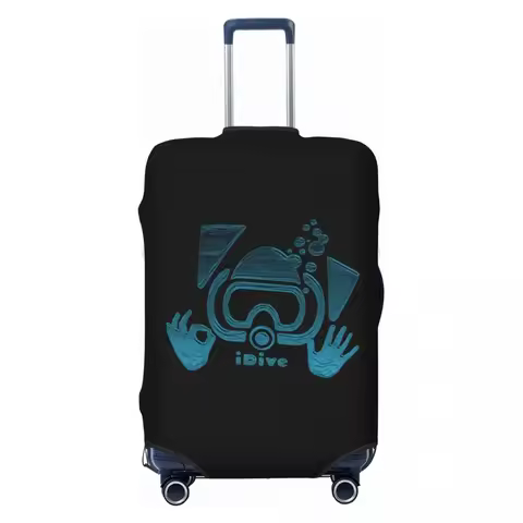 IDive Dive Flag Scuba Diving Luggage Cover Funny Diver Suitcase Protector Covers Suit For 18-30 Inch