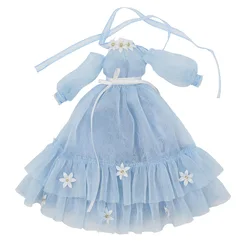 DBS dress for Blyth Doll ICY Licca Outfit Blue Dress Flower Suit Wedding Dress Lace Anime Doll Clothes