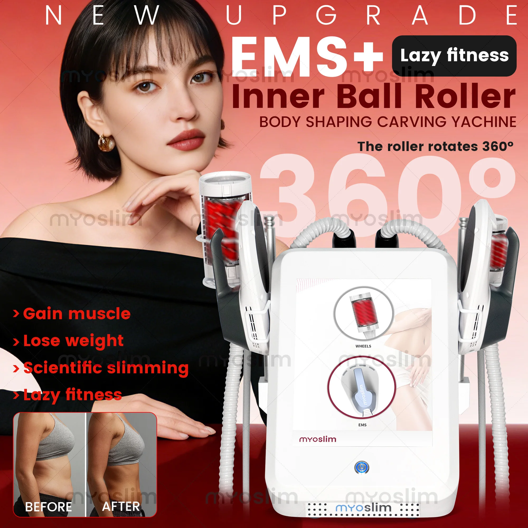 MYOSLIM Combined EMS Roller Massage Device Body Contouring Weight Loss Skin Firming Salon Equipment