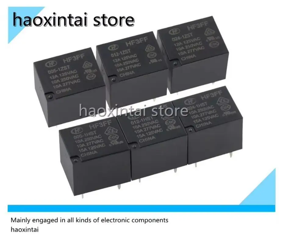 10pcs  JQC/HF-3FF-5 005 009 12 012 24 024 VDC -1ZST 1HST  Relay