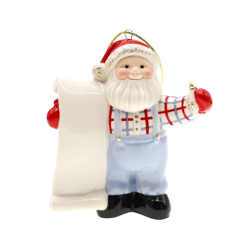 

Ceramic Crafts Lenox Santa Claus Figurine Home Decor Children's Room Tabletop Ornaments Christmas Tree Pendant New Year's Gift