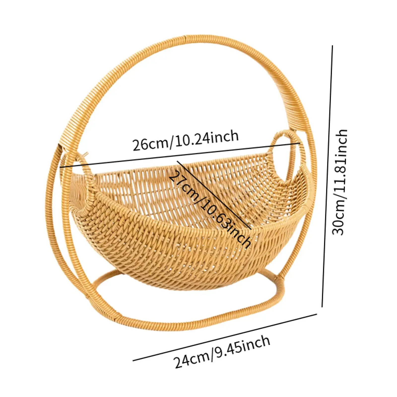 PP Material Snack Bread Fruit Basket for Kitchen Counter 9.4x10.6x11.8inch