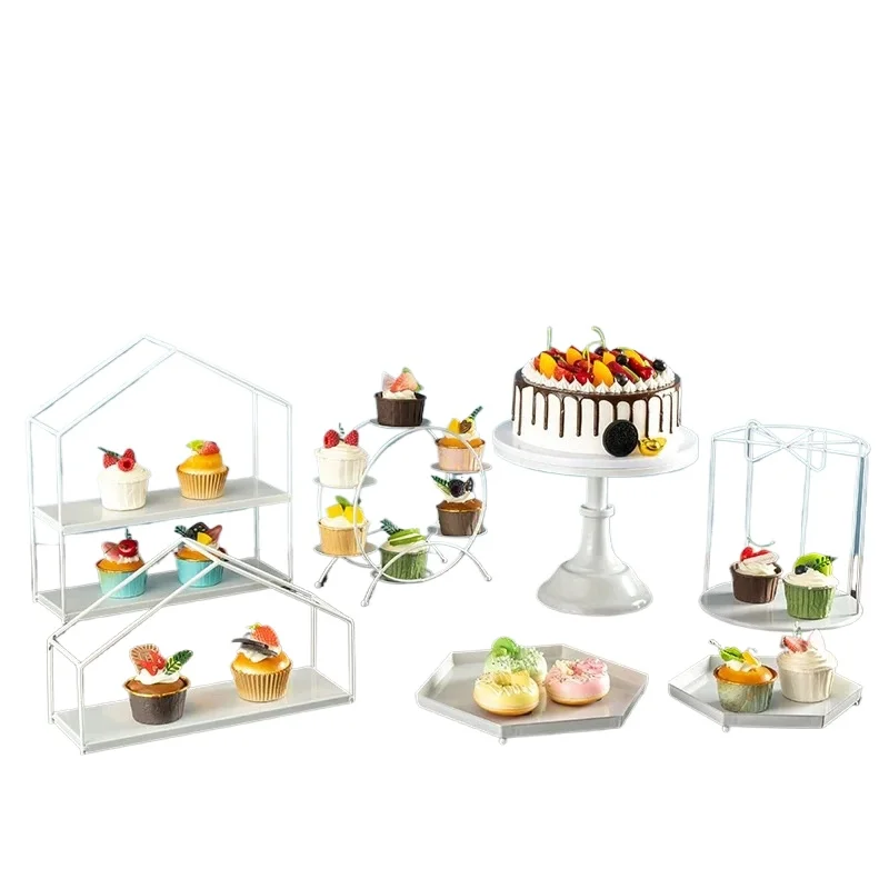 White wedding European dessert ornament display rack table cake tray cold tea snack rack