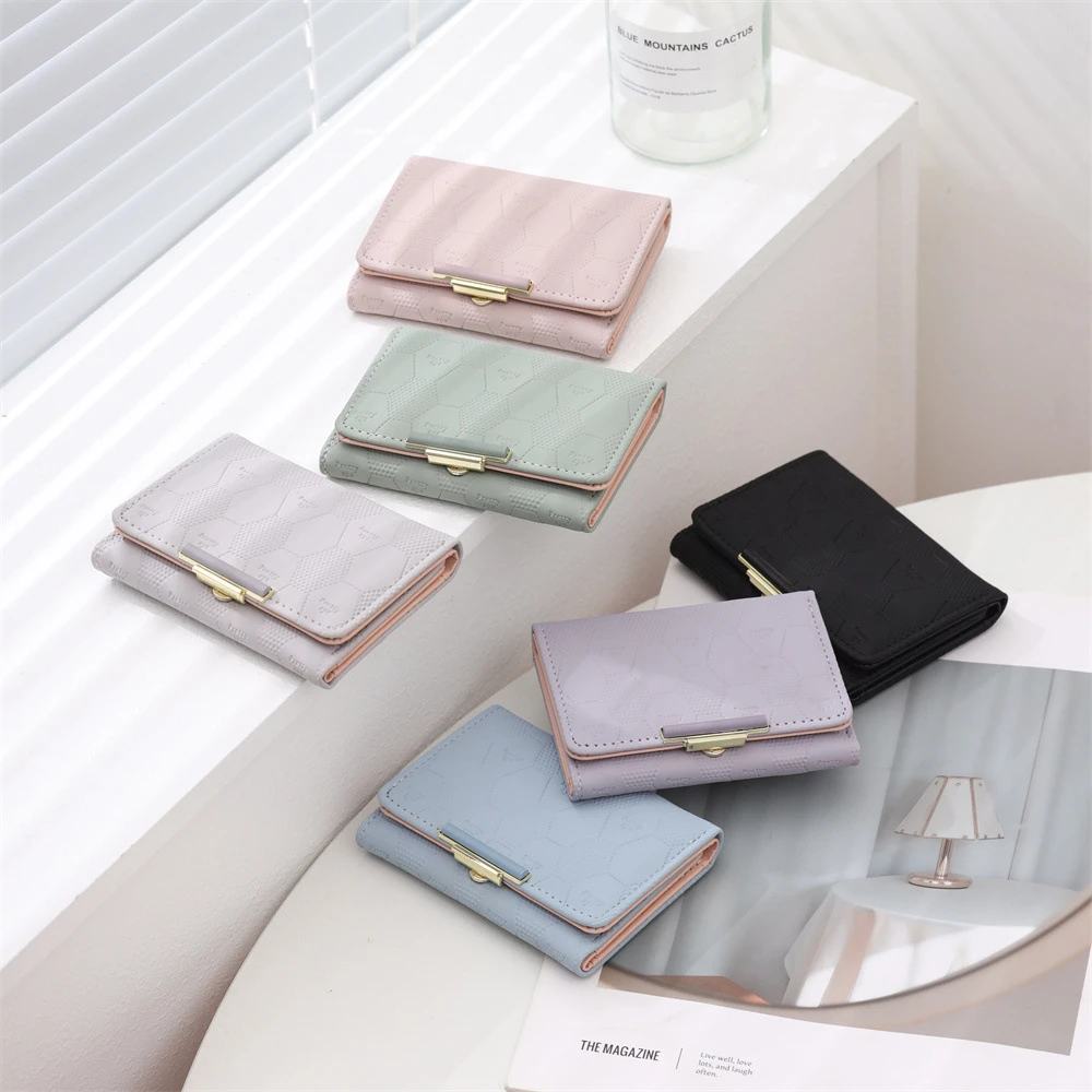 

Three Fold Wallet Elegant Elegant Compact Wallet Portable Wallet Compact Coin Purses For Travel Everyday Use Handbag