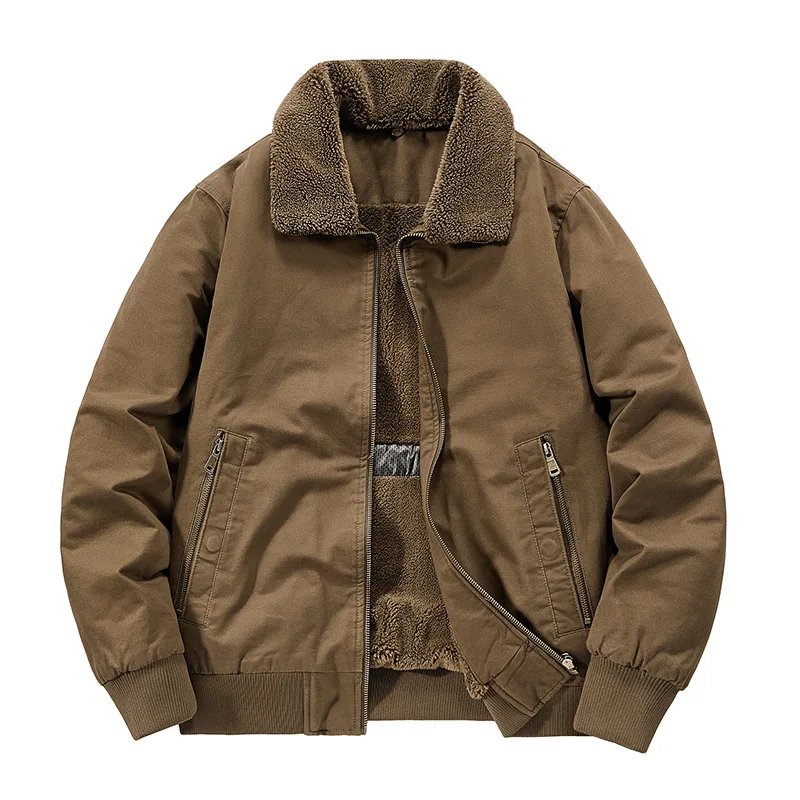 

Парки мужские осенне-зимние утепленные теплые ветровки Amekji ретро хлопковая куртка осень-зима плюс бархатное повседневное мужское пальто
