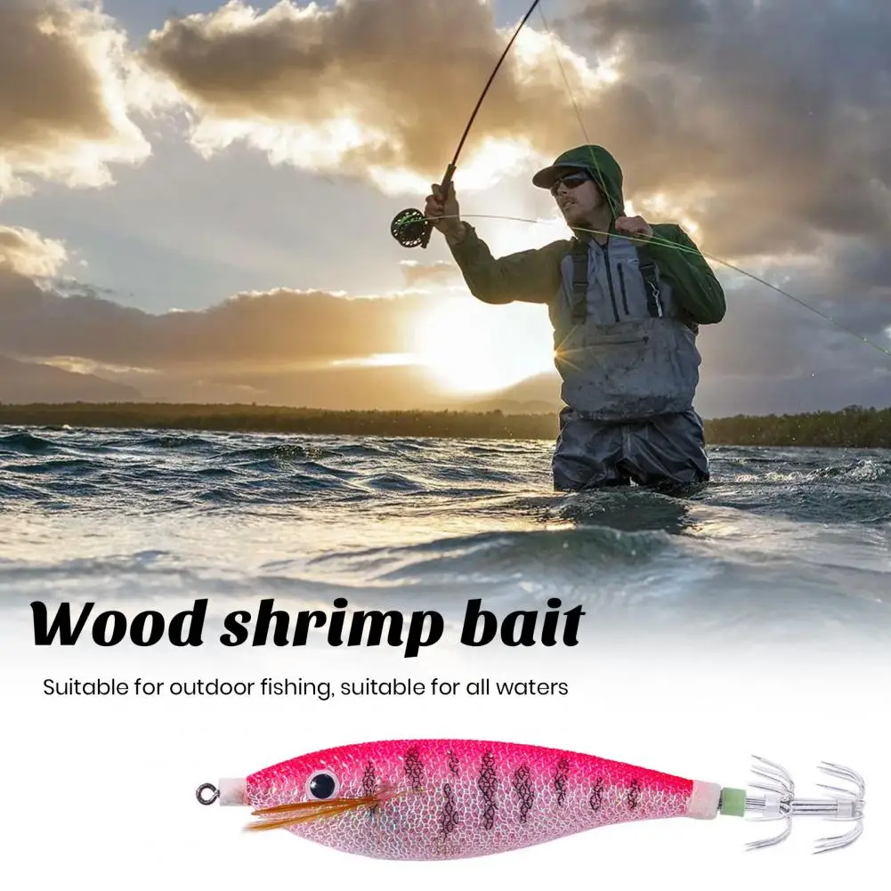 Realistic Shaped Fishing Bait Realistic Squid Hook Fishing Lure with Glow Dark Artificial Shrimp 11cm/13g Hard Bait for Outdoor