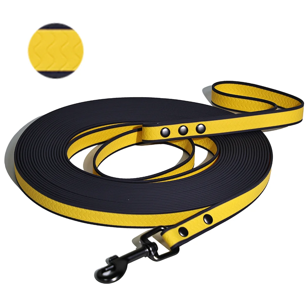 2 mm dicke, gewellte, rutschfeste PVC-Hundetrainingsleine, wasserdicht, lange Führleine, 5 m/10 m/15 m, 1,5 cm breit, für kleine und mittelgroße Hunde – Detail 7