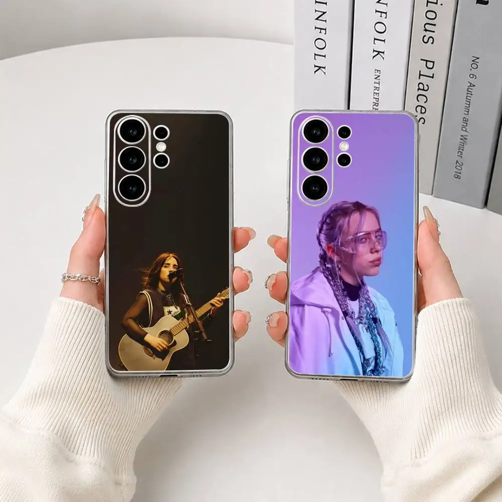 singer-songwriter Billie Eilish Clear Phone Case for Samsung S25, S24, S21, S22, S23, S30, Ultra, S20, Plus, FE, Lite