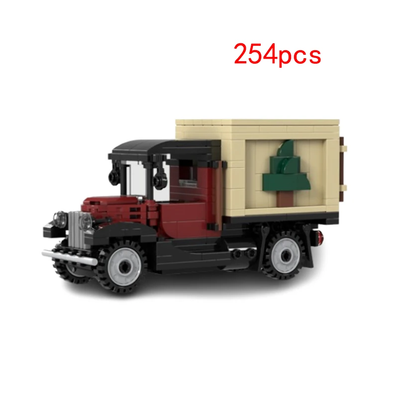 Spot small particle MOC-126375 winter old truck transportation Christmas tree car toys puzzle DIY models gift ornaments