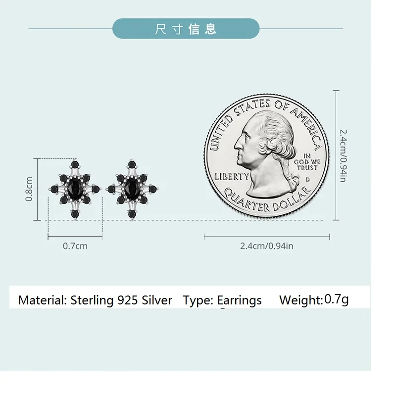 Черные звездные серьги-гвоздики для женщин, серебряные серьги 925, антиаллергенные ювелирные изделия, подарок для нее, бесплатная доставка, модные комплекты для ушей