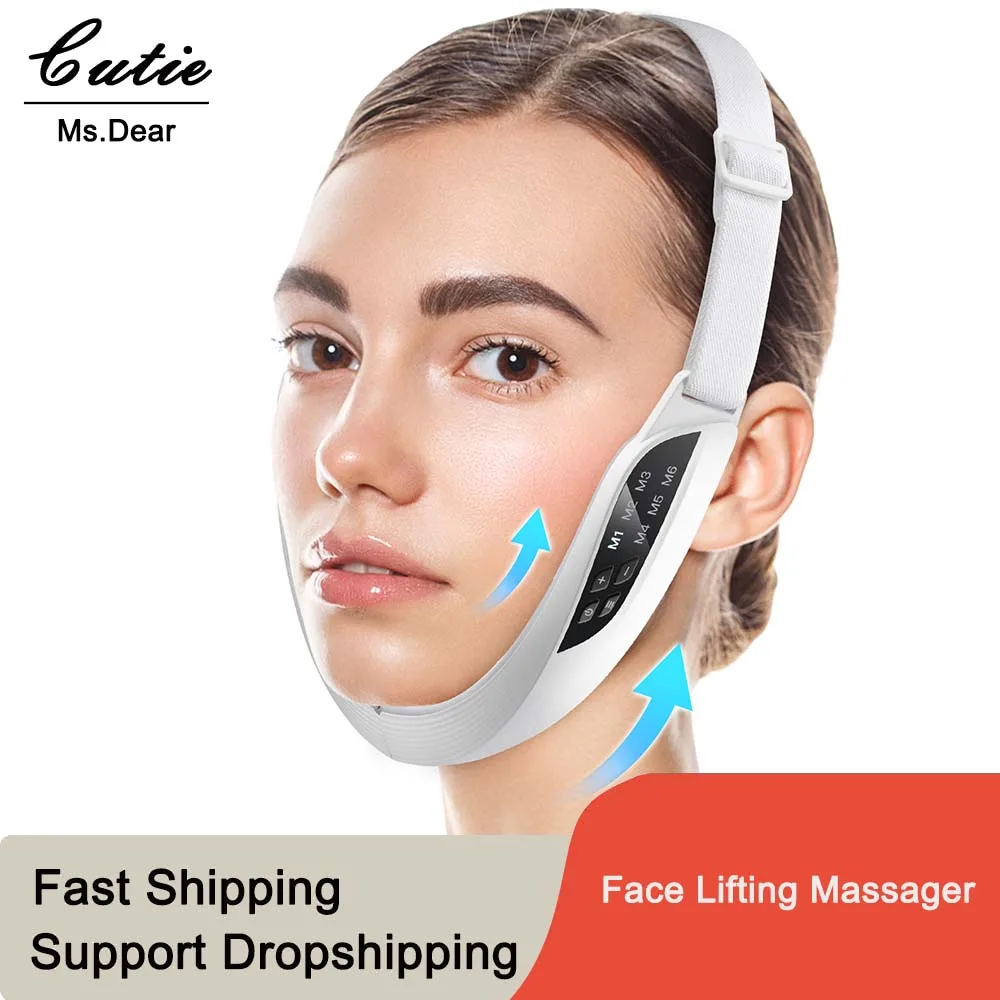 

V Shaped Face Lifting Firming Massager 8 Adjustable Intensities Facial Beauty Instrument Double Chin Removal Face Beauty Device