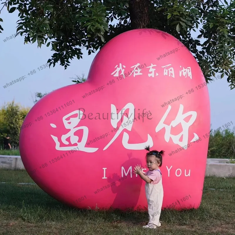 Love sculpture large ornament outdoor shopping mall fiberglass plastic sculpture scenic spot photo clock in