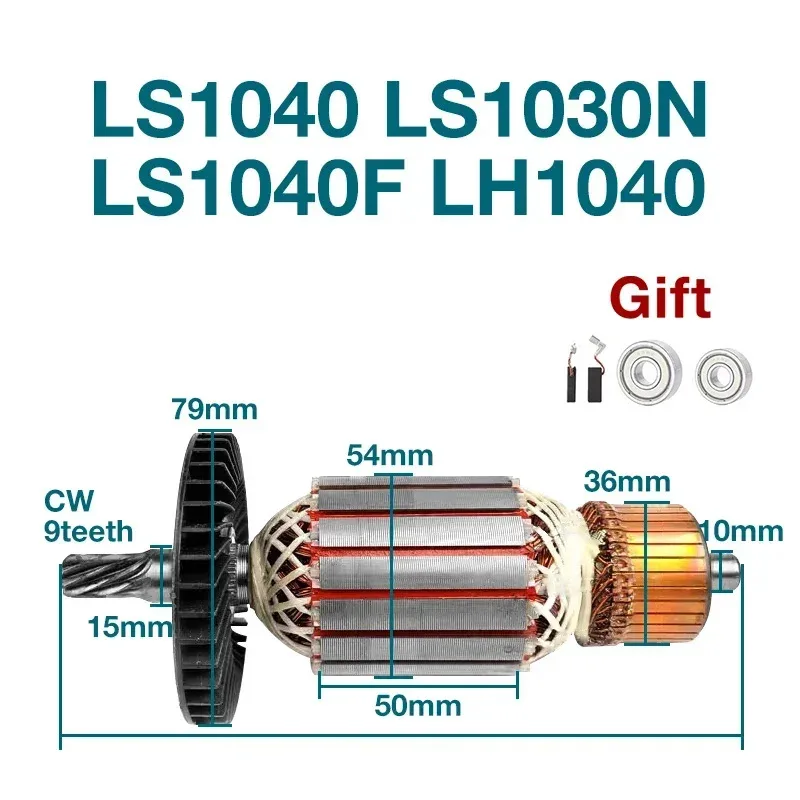 

AC220-240V Armature Rotor for Makita LS1040 LS1030NLS1040F LH1040 Aluminum Saw Rotor Anchor Stator Coil Replacement Accessories