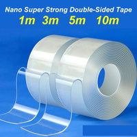 Nano Super Strong Double-Sided Tape - 1m/3m/5m/10m Sizes. Extra Adhesive, Non-slip, Waterproof, Transparent. Ideal for Kitchen &