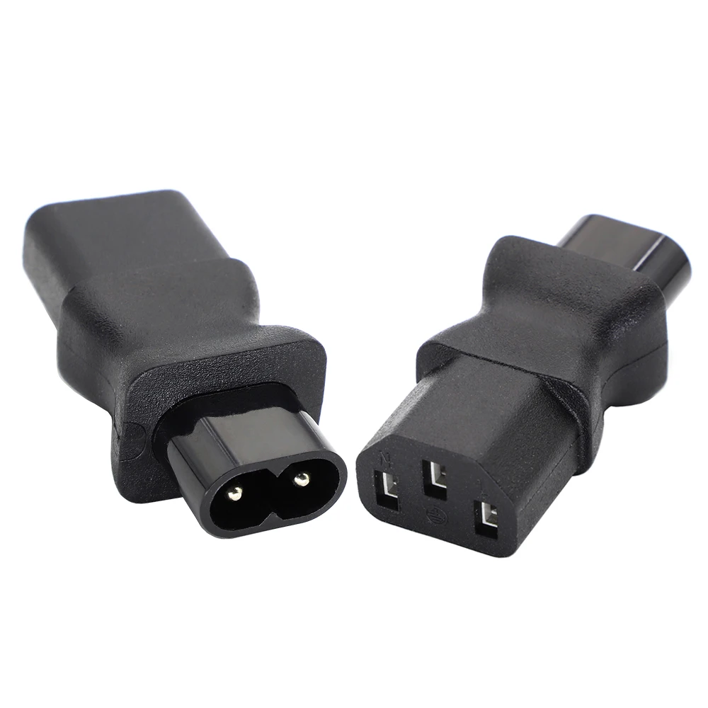  1/3/5pcs IEC 320 C13 to IEC C8 Converter Socket , IEC 3Pin female to 2Pin male power adapter Adaptor ,C8 male to iec C13