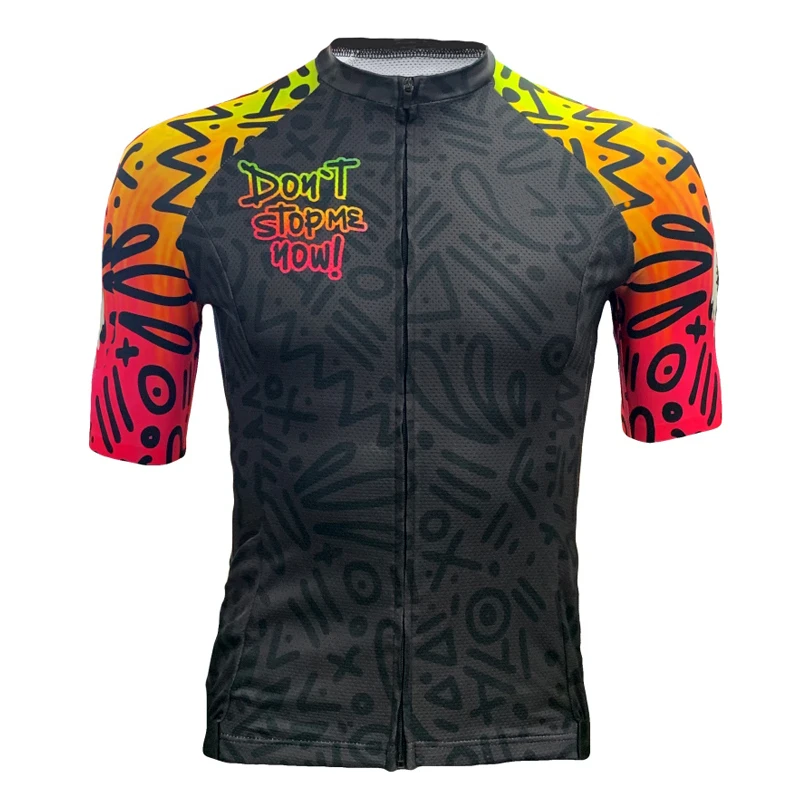 New Men\'s DON\'T STOP NOW Cycling Jersey Kit Banana Bike Shirt Riding Sets Clothing Wear Black Bib Shorts Lycra