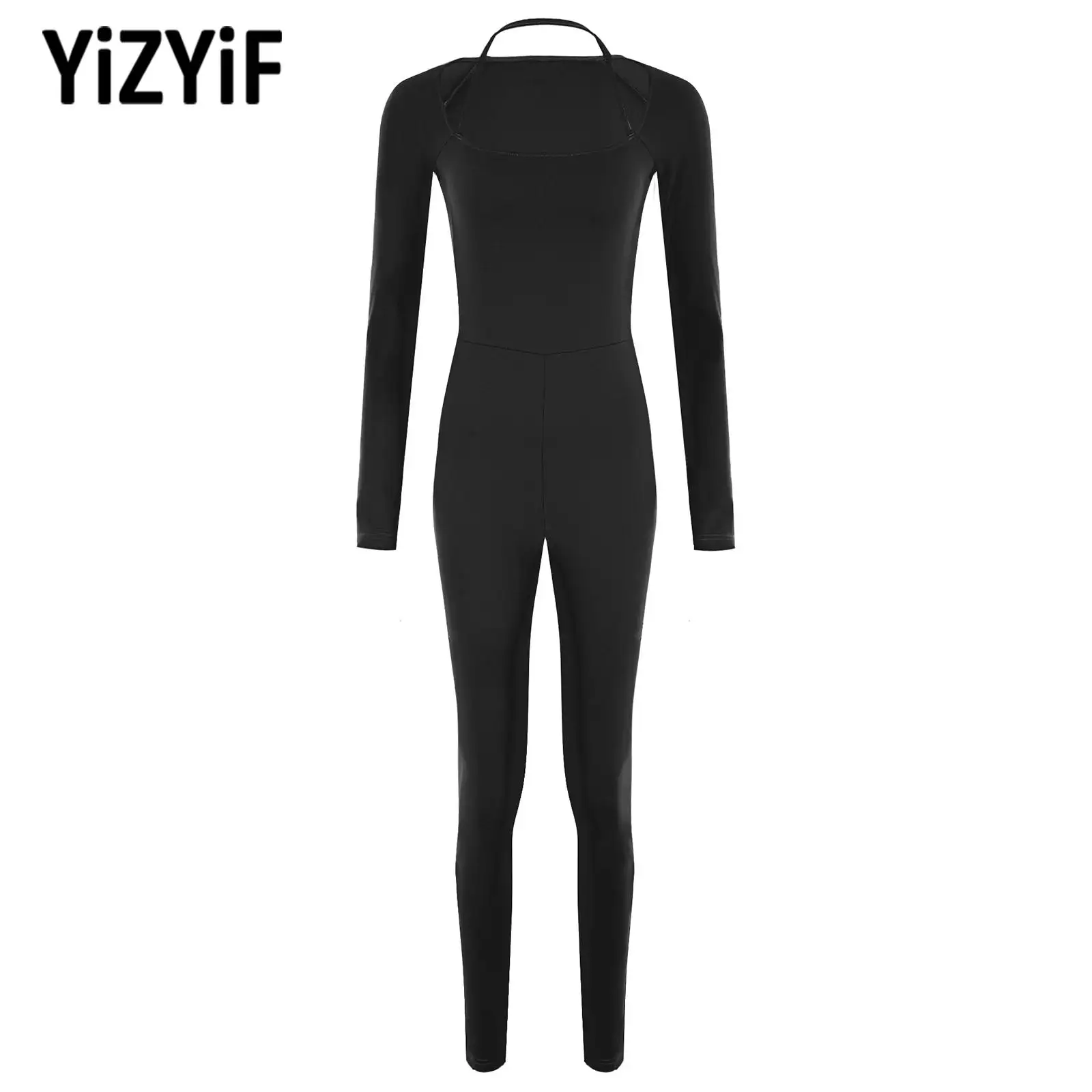 

Женский комбинезон для йоги с регулируемыми бретелями, спортивный комбинезон с длинным рукавом, боди для фитнеса, гольфа, велоспорта, бега и тренировок